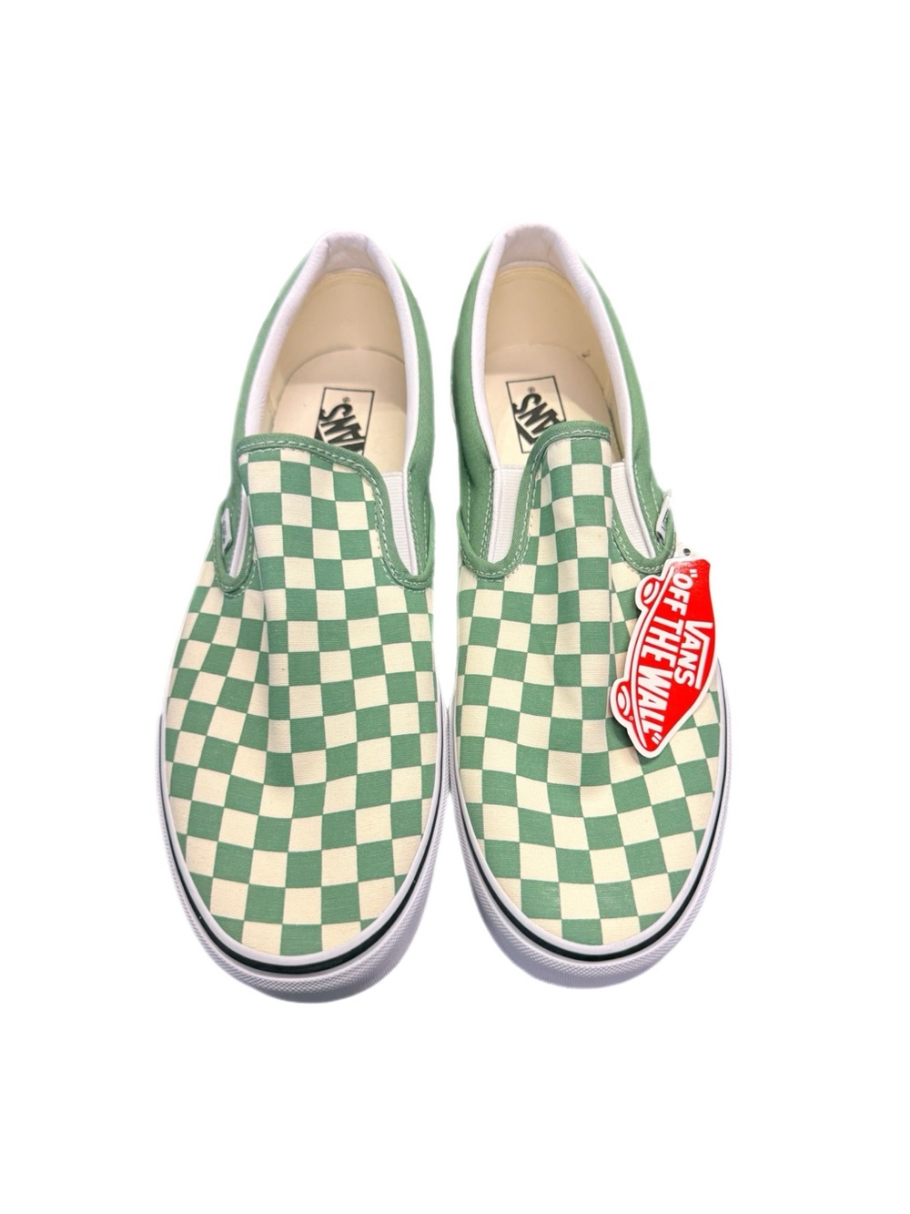 Vans Classic Slip-On Green Checkerboard Sneakers